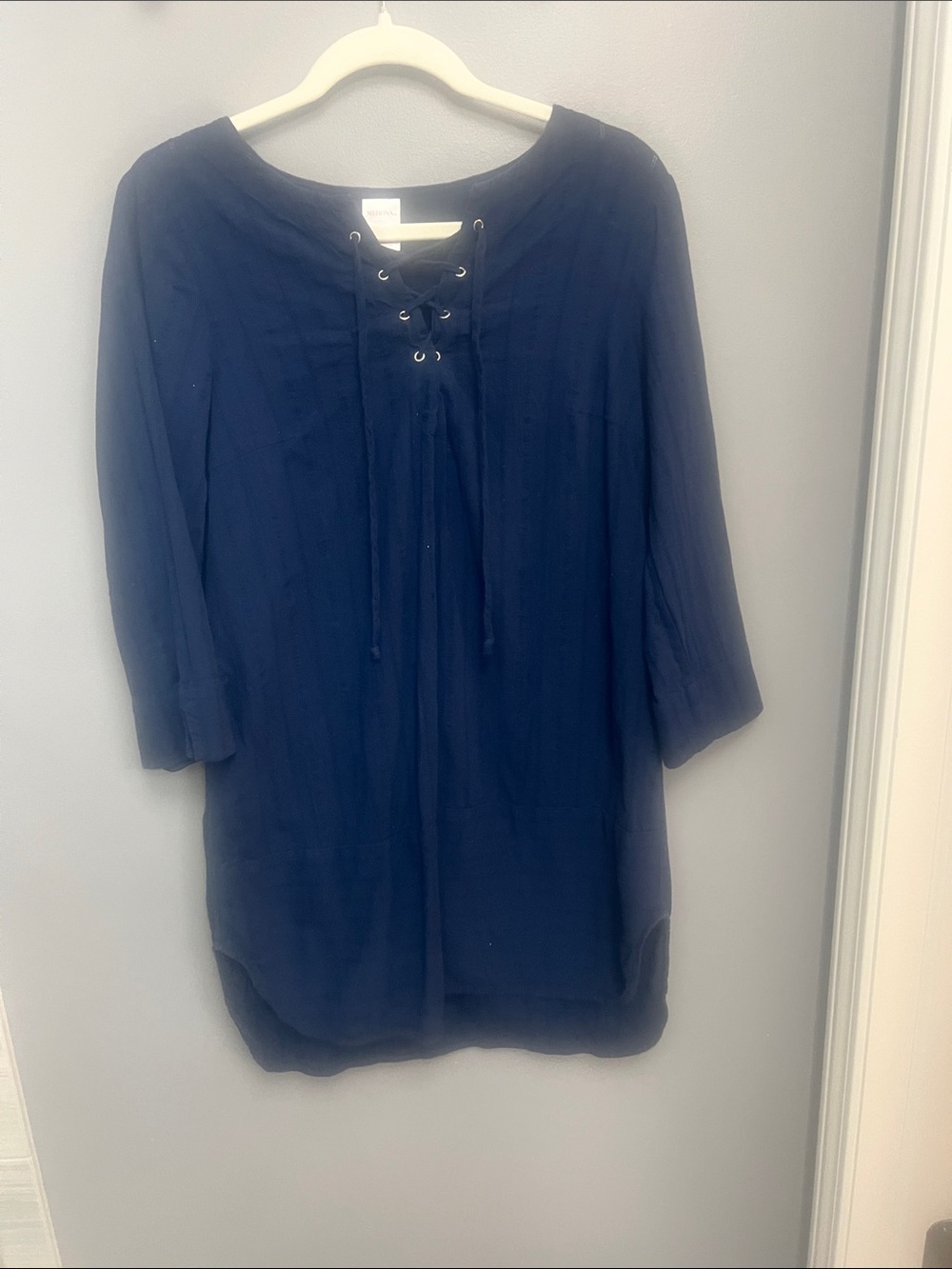 Lace-Up Navy Women's swim cover up
